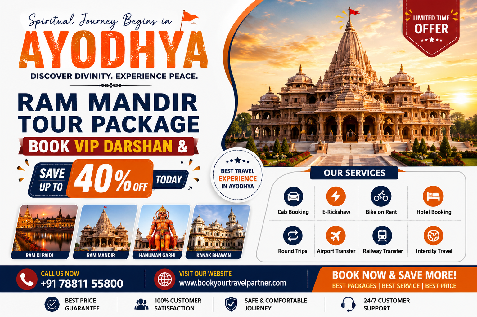 Ram Mandir Tour Package: Book VIP Darshan & Save 40% Off Today