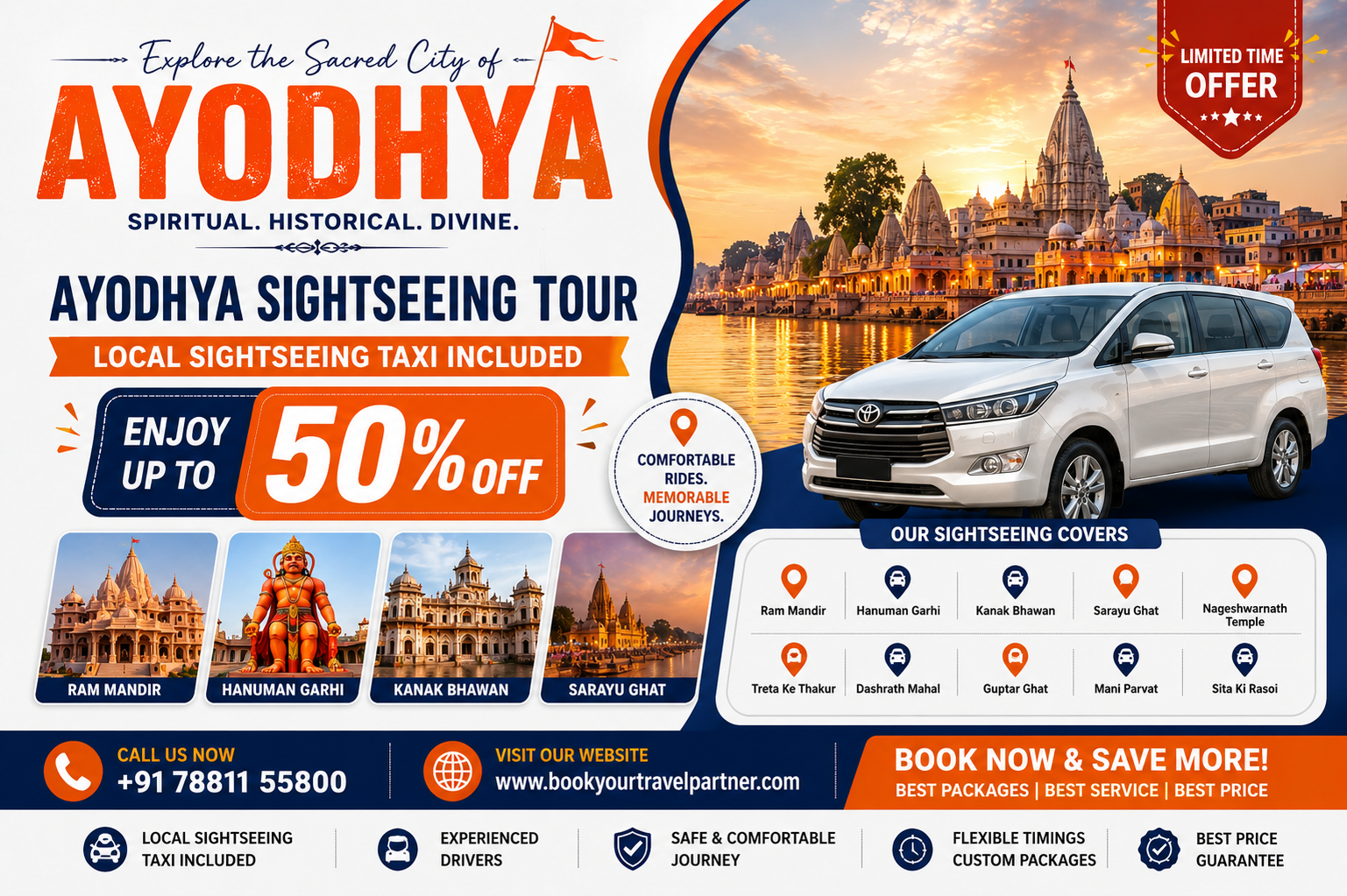 Ayodhya Sightseeing Tour at 50% Off: Local Sightseeing Taxi Included